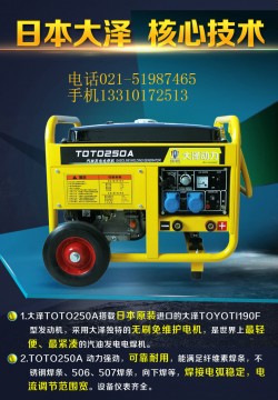 新款ATS數(shù)量顯示屏250A汽油發(fā)電電焊一體機